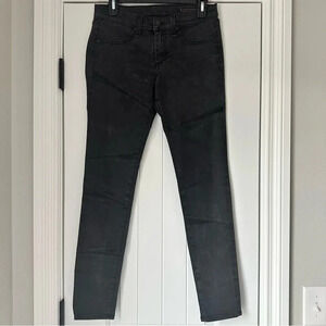 Rag & Bone black skinny jeans with Lamb leather trim